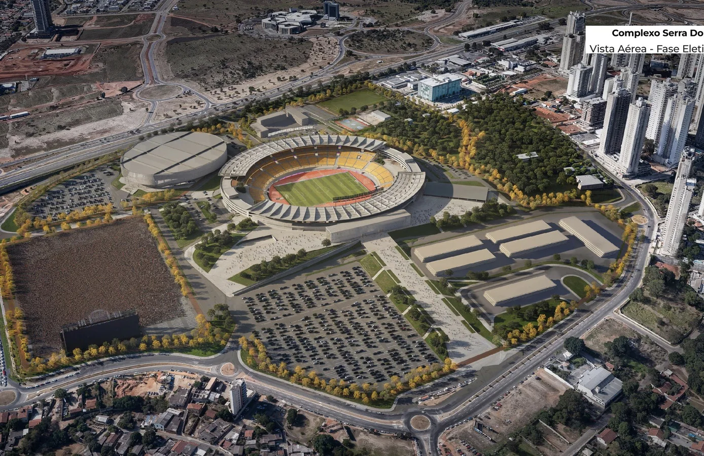 Projeto de requalificação do Complexo Serra Dourada, vista aérea